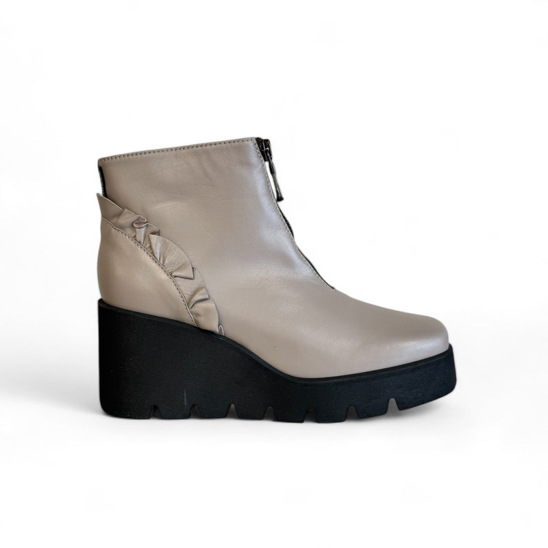 Marco Moreo Taupe Frill Ankle Boot