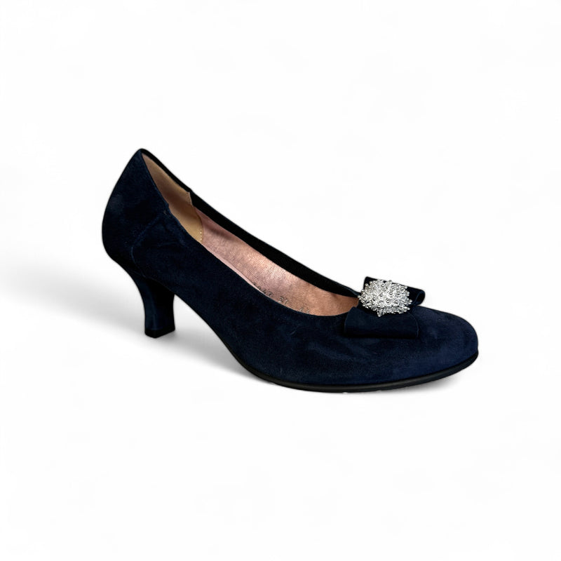 Le Babe Navy Suede Kitten Heel