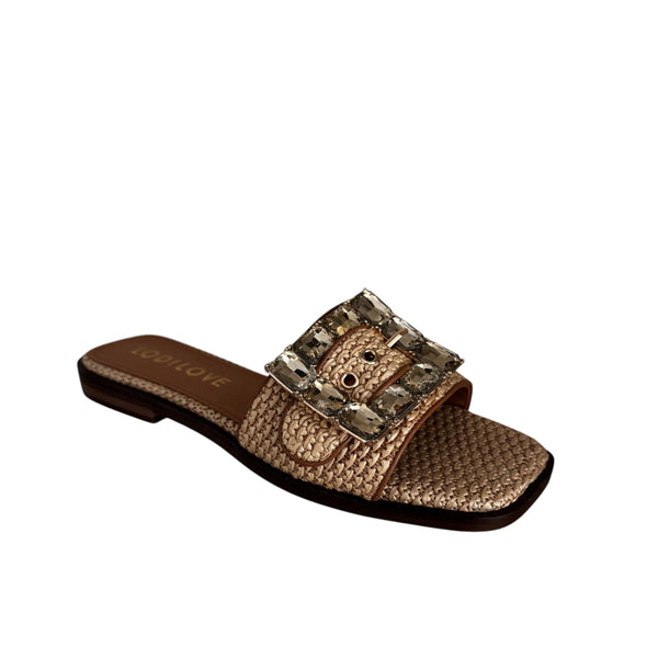 LODI Raffia Camel Slider