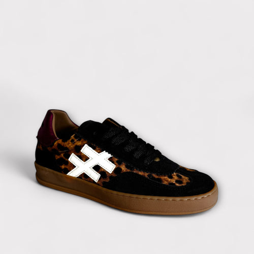 Another Trend Black & Leopard Print Trainer