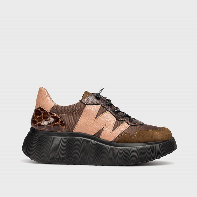 Wonders A-3631 Roma 31 Brown Chunky Trainer