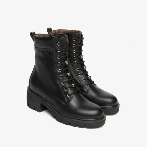 NeroGiardini Black Leather Platform Boot