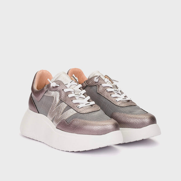 Wonders Roma 40 Silver Chunky Trainer