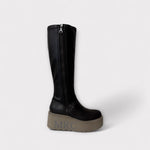 Marco Moreo Brown Leather Wedge Platform Boot