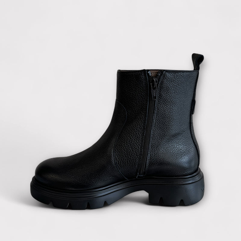 Wonders Bones 05 Black Leather Ankle Boot