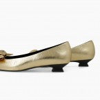 LODI Gold Leather Low Heel Shoes