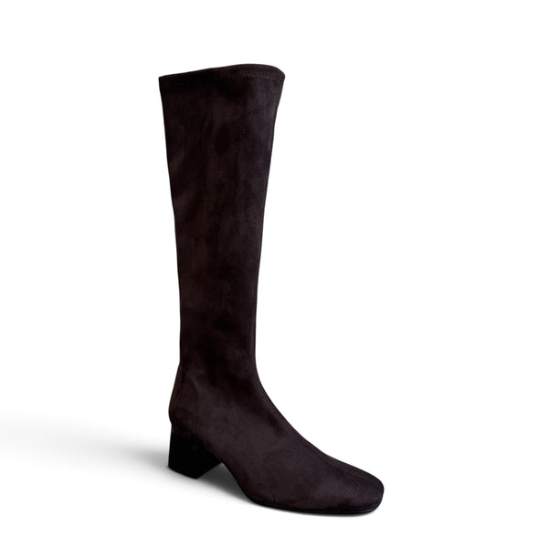 Miss Elastic Brown Knee Boot - 75435