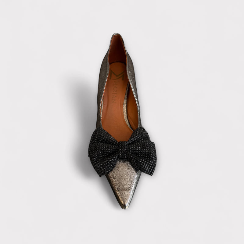 Marian Pewter Leather Court Shoe