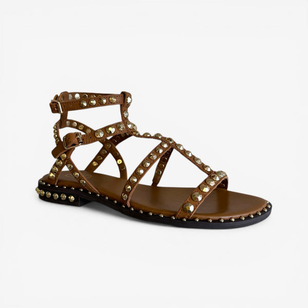 ASH Precious Cinnamon Sandal - Gold Studs
