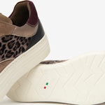 NeroGiardini Brown Suede Leopard Print Trainer
