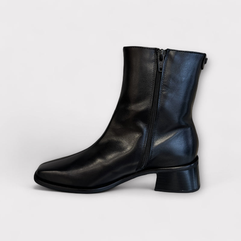 Wonders Ayla Black Leather Ankle Boot