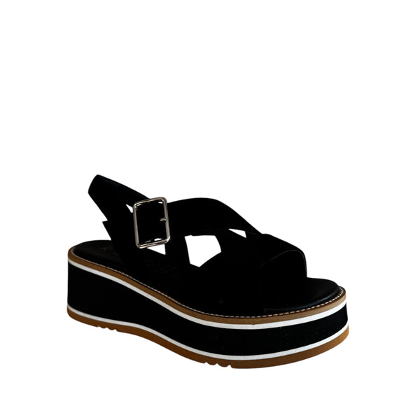 Repo Black Suede Platform Sandal