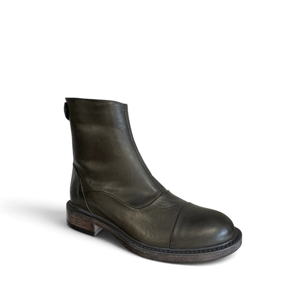 SDC Dahlia Khaki Leather Ankle Boot
