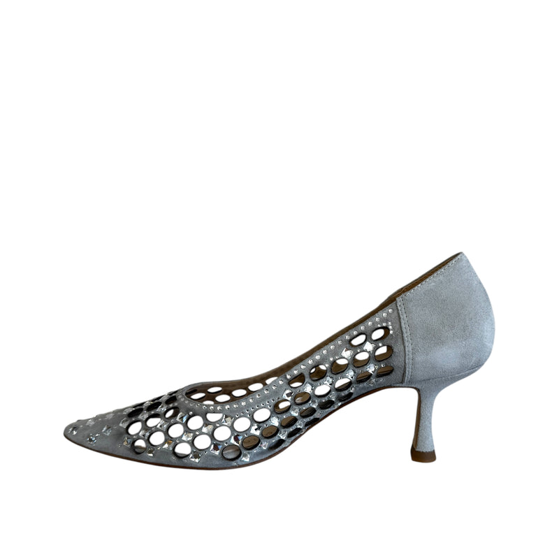 Marian  Grey Suede Diamanté Shoe