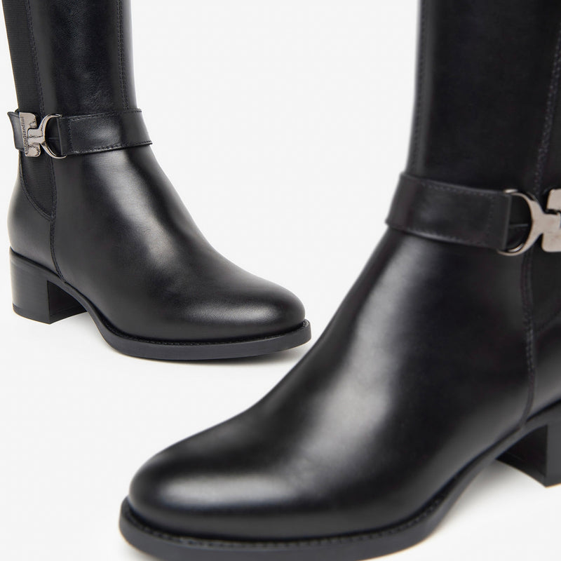 NeroGiardini Black Knee High Leather Boot