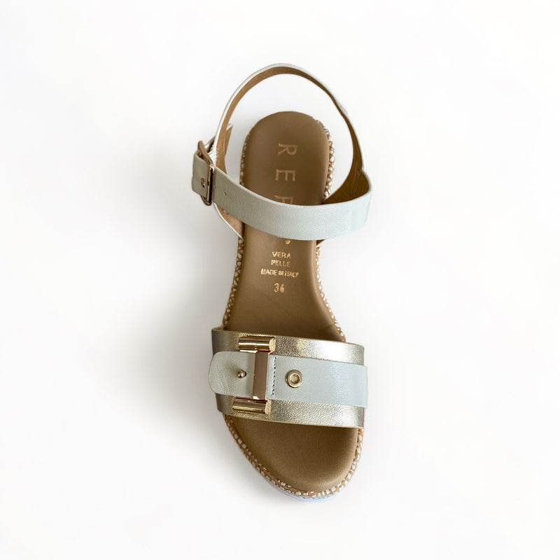 Repo Gold & Cream Wedge Sandal