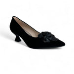 Marian Black Suede Kitten Heel