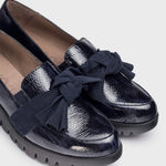 Wonders Romeo Navy Patent Wedge