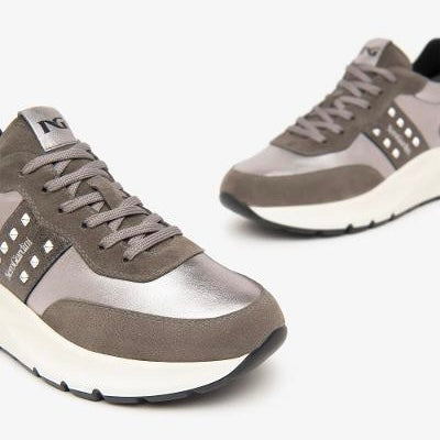 NeroGiardini Grey & Black Wedge Trainer