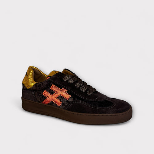 Another Trend Brown Gold Suede Trainer