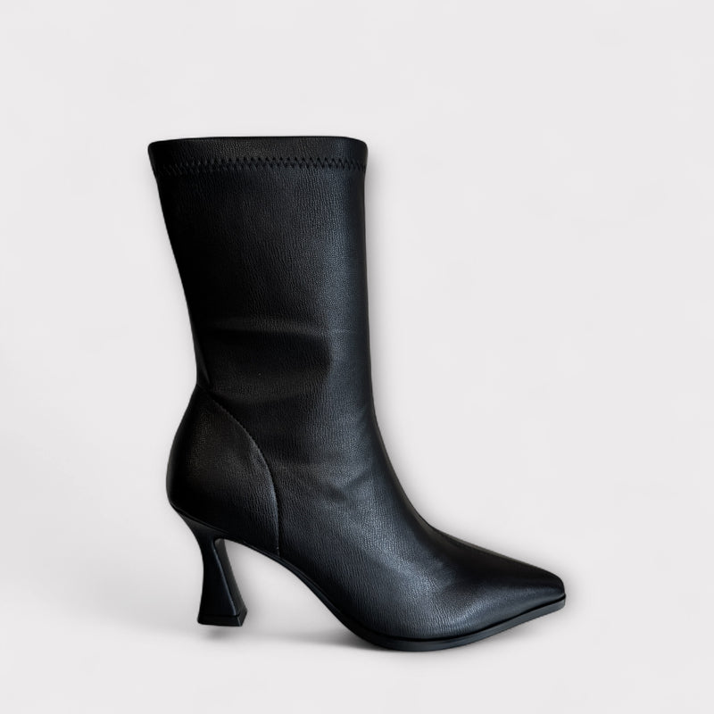 Pedro Anton Cork Black Stretch Sock Boot