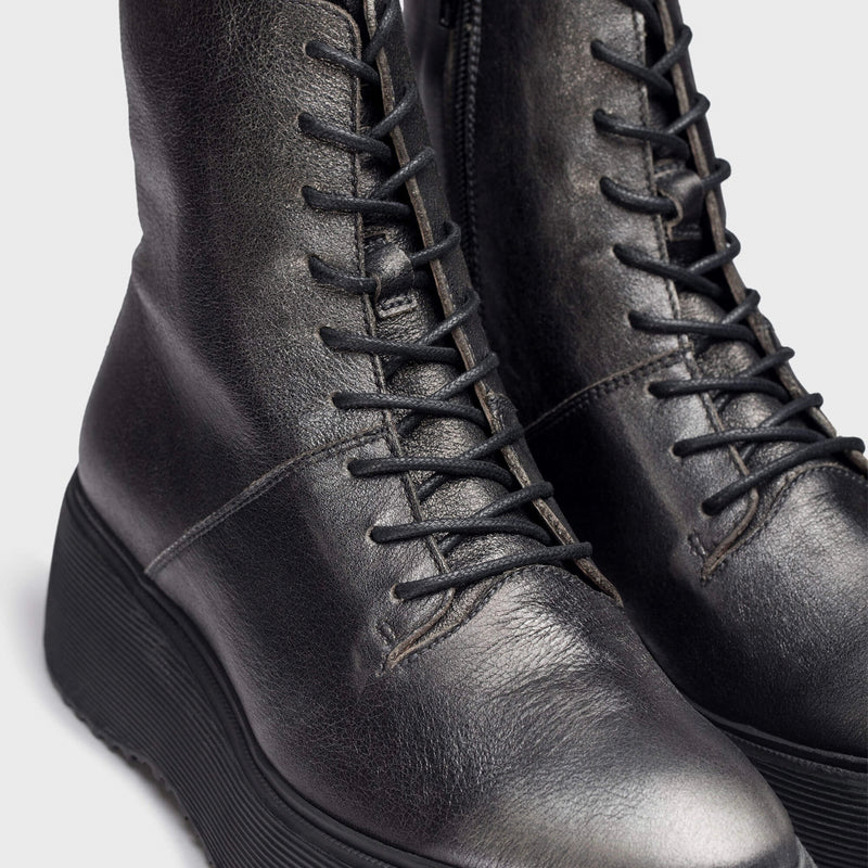 Wonders Bristol Lace-Up Boot - Pewter