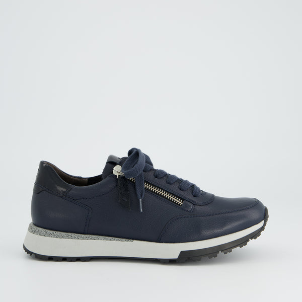 Paul Green Navy Leather Wedge  Trainer