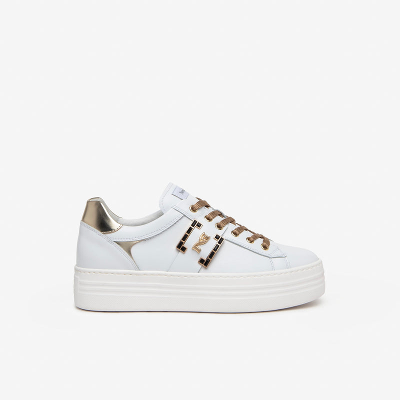 NeroGiardini White & Gold Trainer