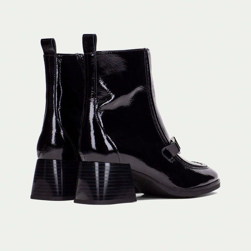 Hispanitas Milan Black Patent Ankle Boot