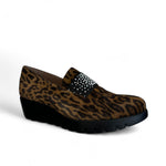 Wonders Leopard Print Wedge Loafer