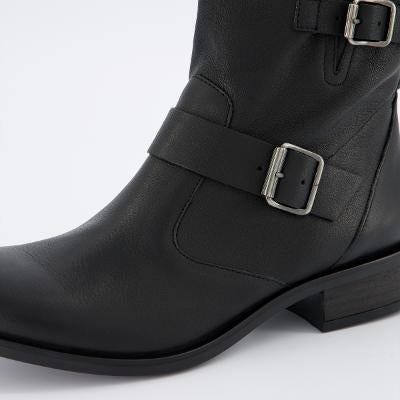 Paul Green Black Leather Ankle Boot