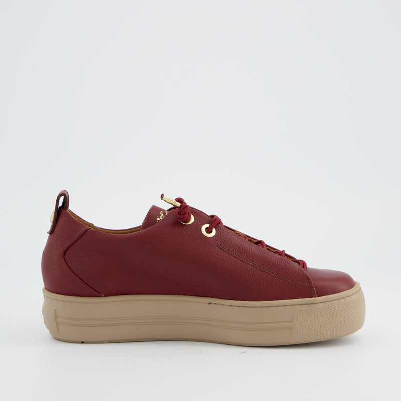 Paul Green Wine Leather Trainer