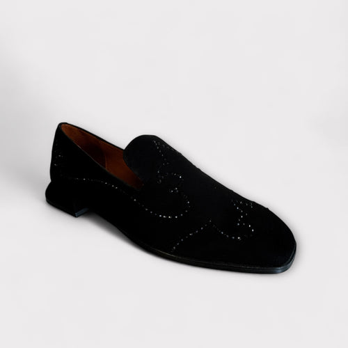 Marian Black Suede Loafer