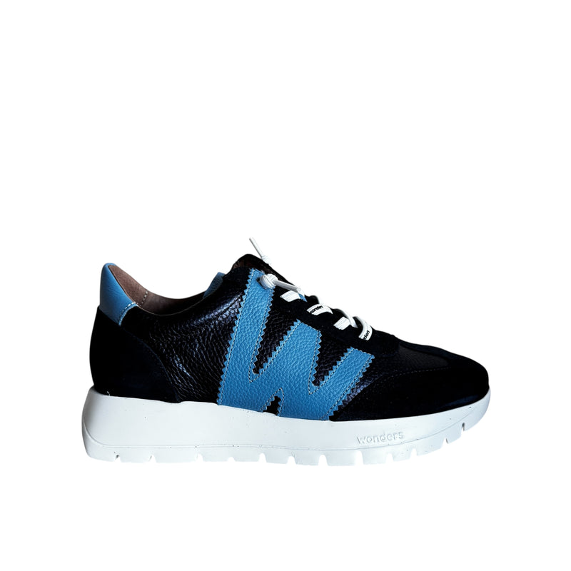 Wonders A-2476 Odisei 76 Navy Suede & Leather Trainer