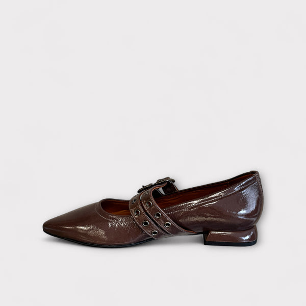 Marian Taupe Patent Mary Jane Shoe
