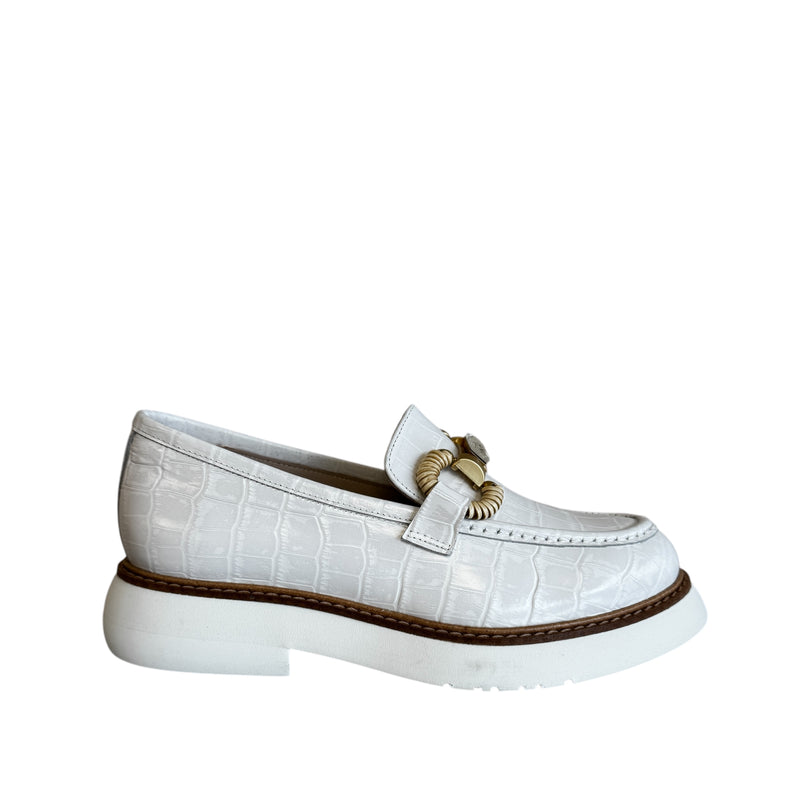 Marian White Chunky Loafers