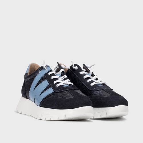 Wonders A-2476 Odisei 76 Navy Suede & Leather Trainer