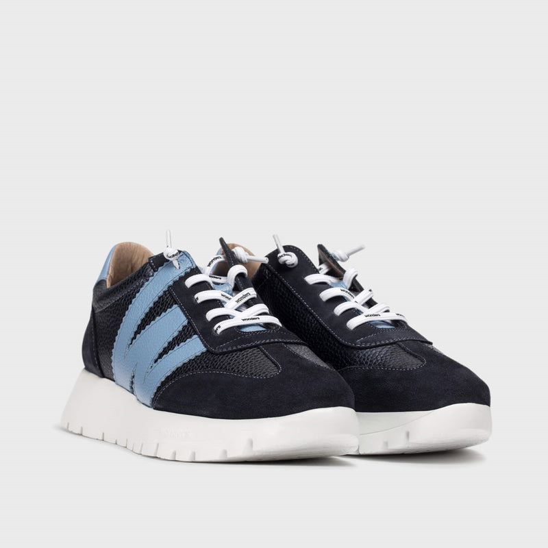 Wonders A-2476 Odisei 76 Navy Suede & Leather Trainer