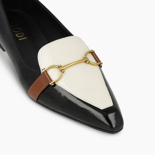 LODI Black & Ivory Patent Shoe