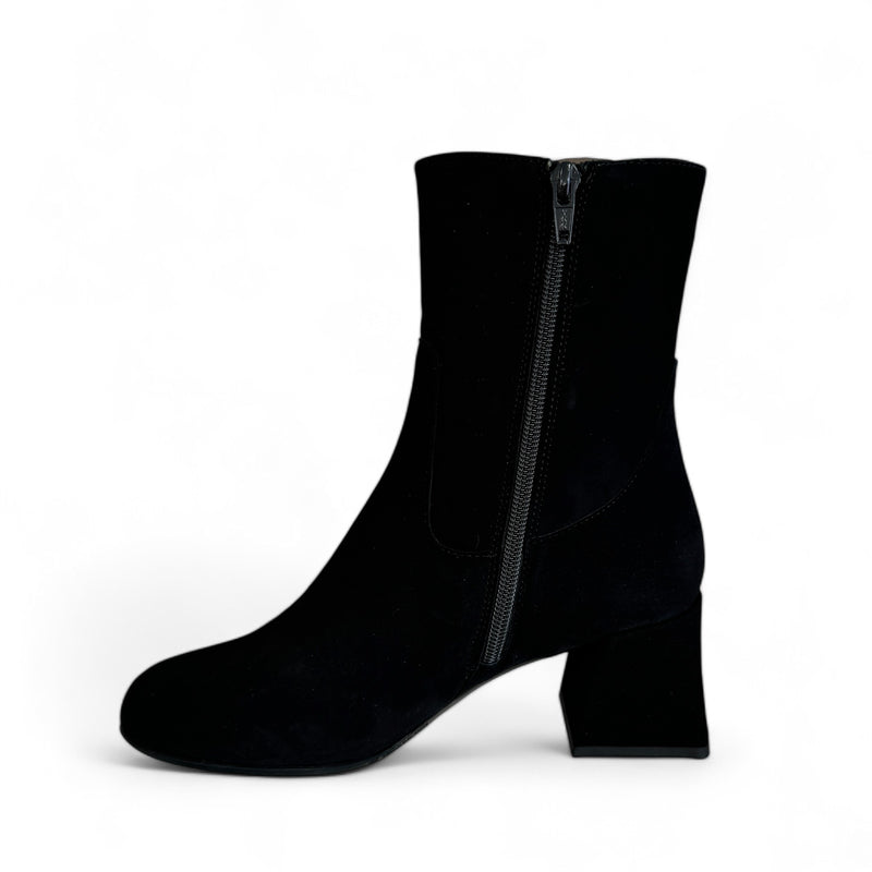 Wonders Mandy Black Suede  Ankle Boot