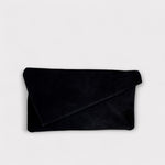 Marian Black Suede Clutch Bag