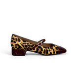 LODI Bameria Mary Jane in Burgundy & Leopard print