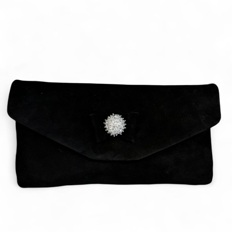 Le Babe Black Suede Clutch Bag