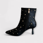 Pedro Anton Gerona Black Leather Ankle Boot with gold studs