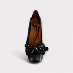 Marian Black Leather Mary Jane with Bow