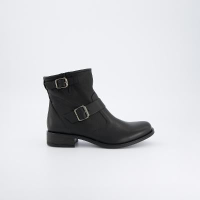 Paul Green Black Leather Ankle Boot