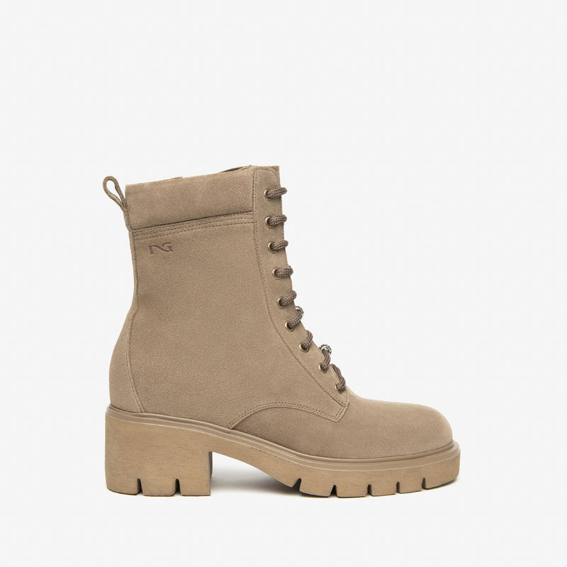 NeroGiardini Beige Suede Platform Boot
