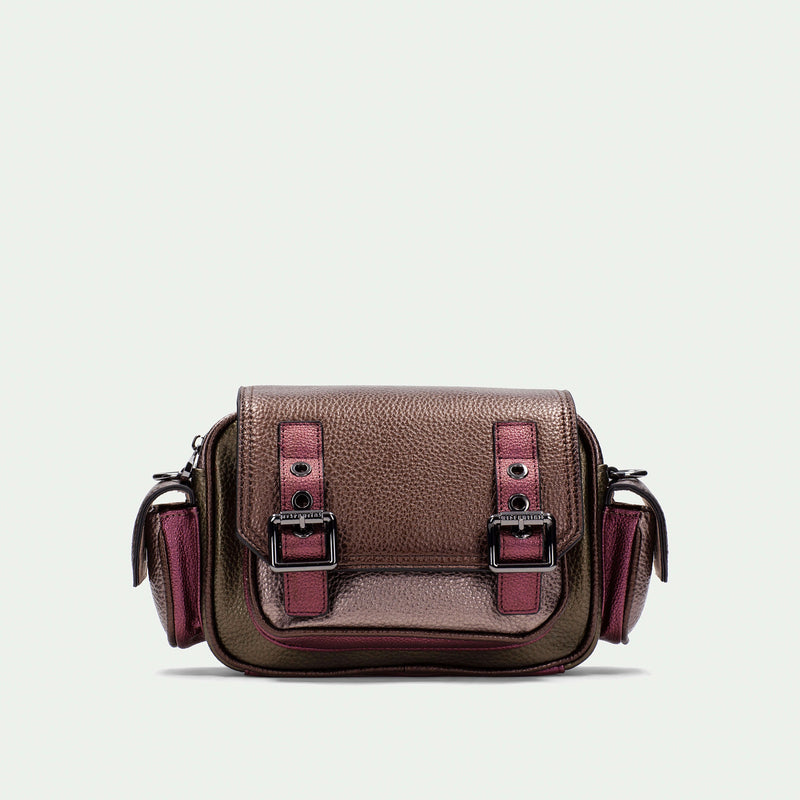 Hispanitas Metallic & Wine Crossbody Bag