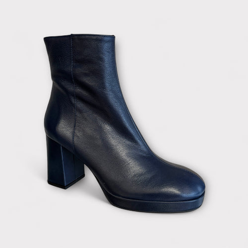 Marian Navy Leather Platform Boot