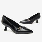 NeroGiardini Black Patent Kitten Heel Shoe